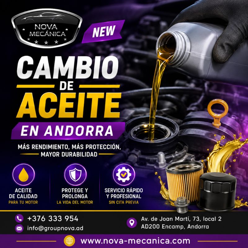 Cambio de aceite en Andorra para todo tipo de vehículos